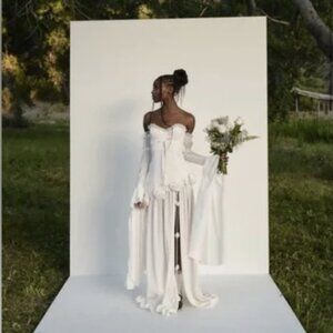 For Love & Lemons Raquel Gown in White Size S